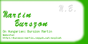 martin burszon business card